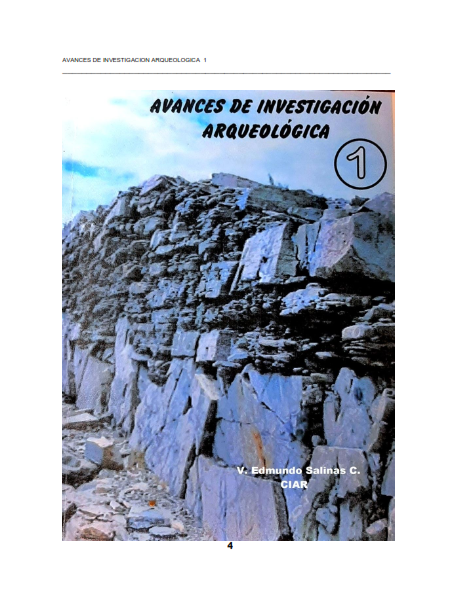 AVANCES DE INVESTIGACIÓN ARQUEOLÓGICA I