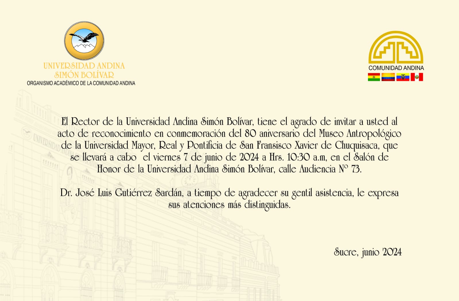 Invitación Universidad Andina